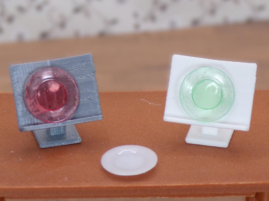 1:24 Scale 12" Dinner Plate Chargers (6) in Red, Green, or White - MstrcrftMinis - 1140