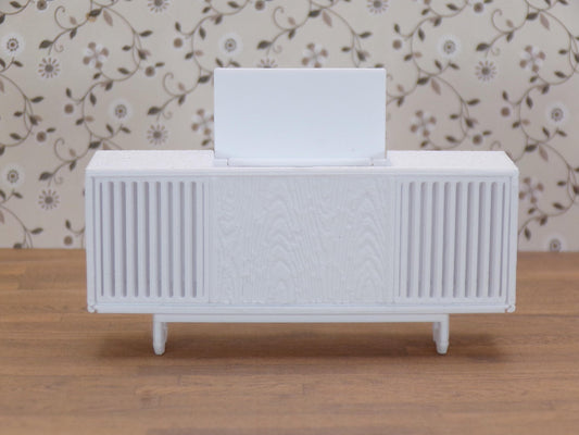 1:24 Scale 1970s Console Stereo with Turntable & Wood Grain Cabinet – Miniature Vintage Hi - Fi Furniture | 1/25 Scale | G Scale - MstrcrftMinis - 1255