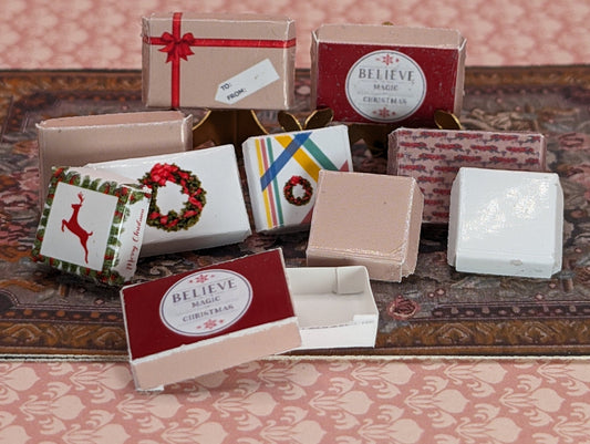 1:24 Scale Christmas Gift Boxes - Robe, Shirt, and Square Sizes - 24 In All - MstrcrftMinis - 1019