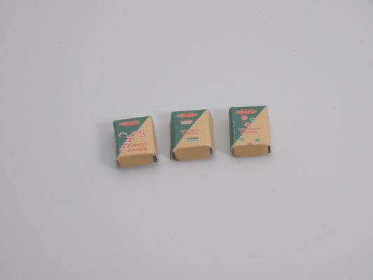 1:24 Scale Christmas Treats Boxes #1 - Candy Canes, Ribbons, and Sparkles - MstrcrftMinis - 1074