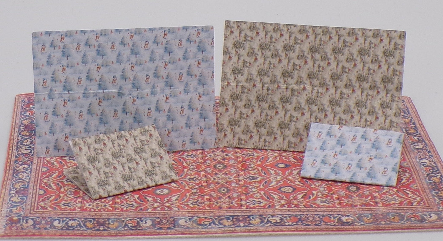 1:24 Scale Christmas Wrapping Paper - 2 Jumbo Rolls and 4 Oversized Sheets - MstrcrftMinis - 1045