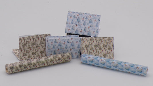 1:24 Scale Christmas Wrapping Paper - 2 Jumbo Rolls and 4 Oversized Sheets - MstrcrftMinis - 1045