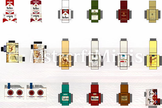 1:24 Scale Cigarette Packs – Printable Miniature Packaging Set (PDF Download) - MstrcrftMinis - 1349