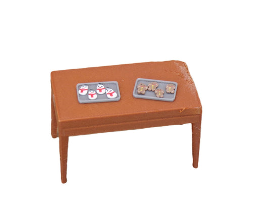 1:24 Scale Cookie Sheets of Gingerbread or Snowman Cookies - MstrcrftMinis - 1090