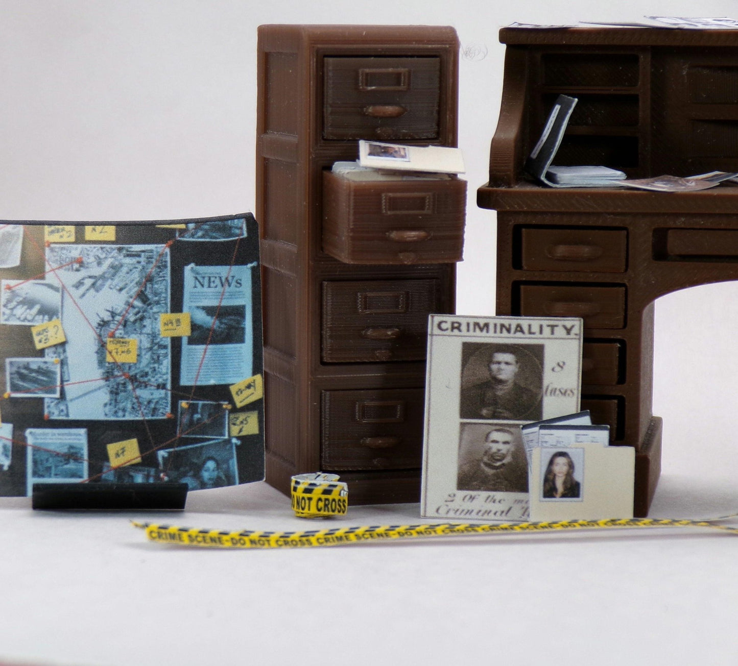 1:24 Scale Crime Scene Ephemera - Evidence, Photographs, Documents, Fingerprints, Mug Shots, Police Sketches, Body Bag and More - MstrcrftMinis -