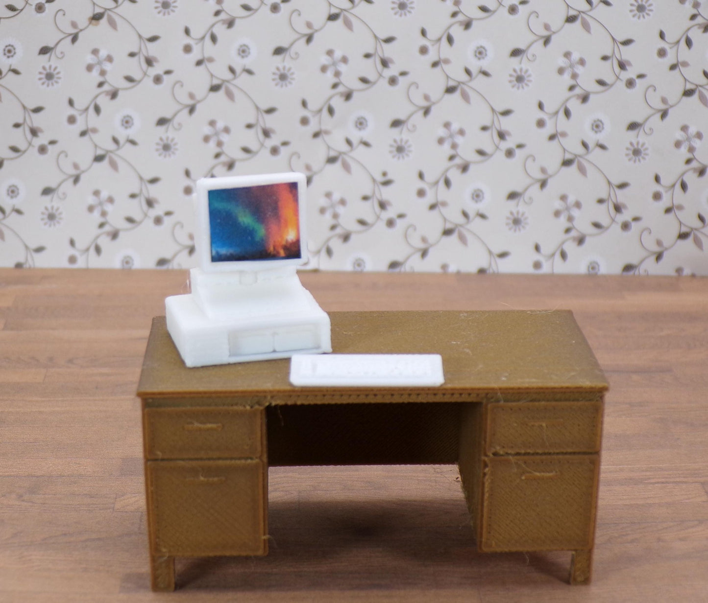 1:24 Scale Desktop Computer, Monitor, and Keyboard - Two (2) Models to Choose From, Sleek 486 or IBM PC XT - MstrcrftMinis - 1093 - 486