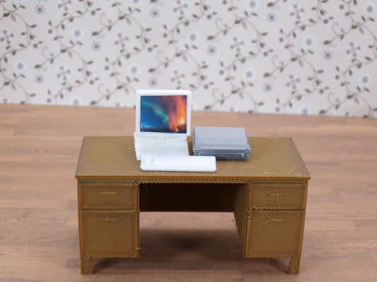 1:24 Scale Desktop Computer, Monitor, and Keyboard - Two (2) Models to Choose From, Sleek 486 or IBM PC XT - MstrcrftMinis - 1093 - 486