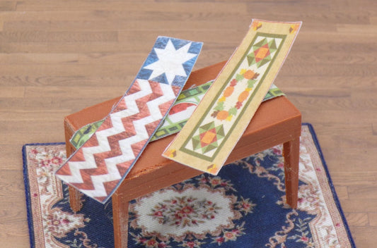 1:24 Scale Dollhouse Table Runners - 35 Different Styles to Choose From - Printed on Cotton Fabric - MstrcrftMinis - 1112