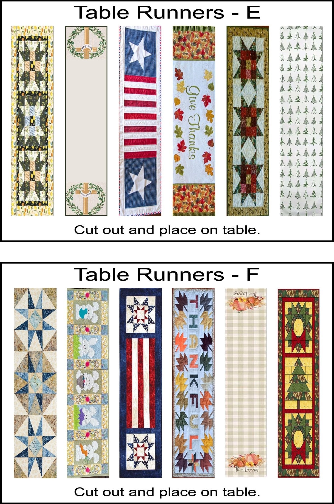 1:24 Scale Dollhouse Table Runners - 35 Different Styles to Choose From - Printed on Cotton Fabric - MstrcrftMinis - 1112