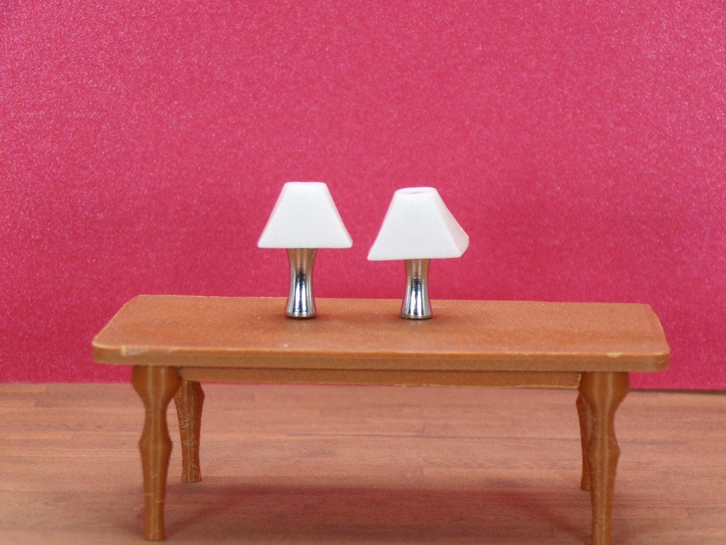 1:24 Scale Lamps - "Aurora Moderne" – Artisan Lamp Pair - Handcrafted Charm in Every Detail - MstrcrftMinis - 1189 - M