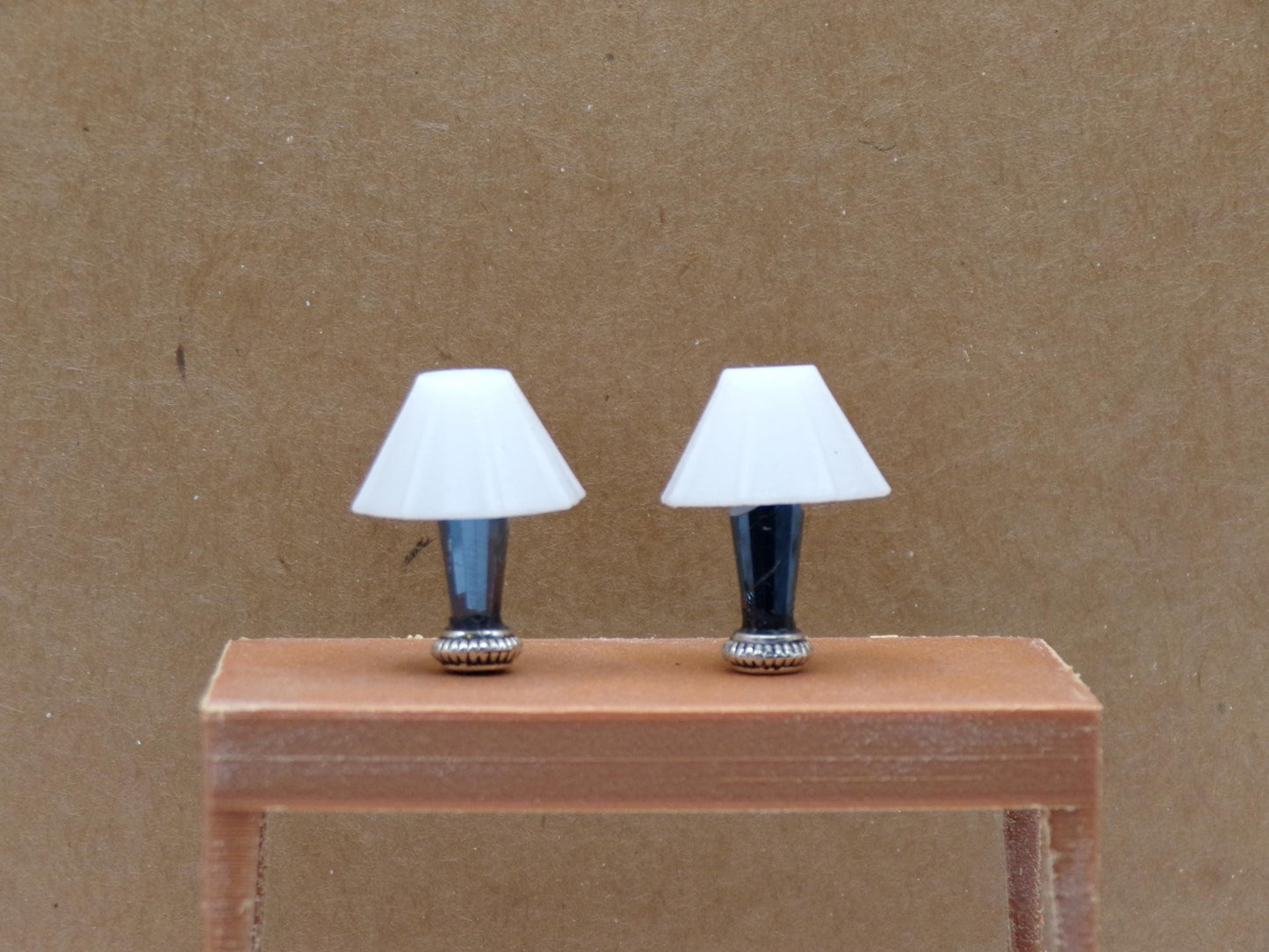 1:24 Scale Lamps - "Ciel de Minuit" – Artisan Lamp Pair - Handcrafted Charm in Every Detail - MstrcrftMinis - 1189 - F