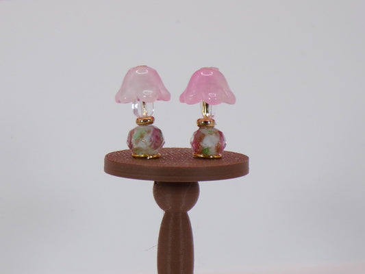 1:24 Scale Lamps - "Rosé Whisper" - Handcrafted Charm in Every Detail - MstrcrftMinis - 1189 - A