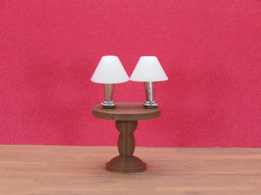 1:24 Scale Lamps - "Sterling Glow" – Artisan Lamp Pair - Handcrafted Charm in Every Detail - MstrcrftMinis - 1189 - B