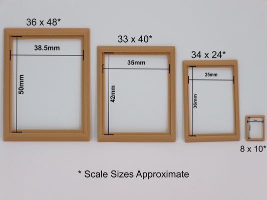1:24 Scale Map Frames - Set of 12 Frames to Fit Our Antique Maps but They Can Be Used for Any Type of Print You Would Like - MstrcrftMinis - 1024 - M