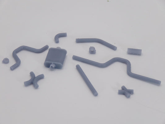 1:24 Scale Miniature Automotive Exhaust Parts | Dollhouse Garage Car Repair Props | Tiny Mufflers & Pipes for Model Car Dioramas - MstrcrftMinis - 1240