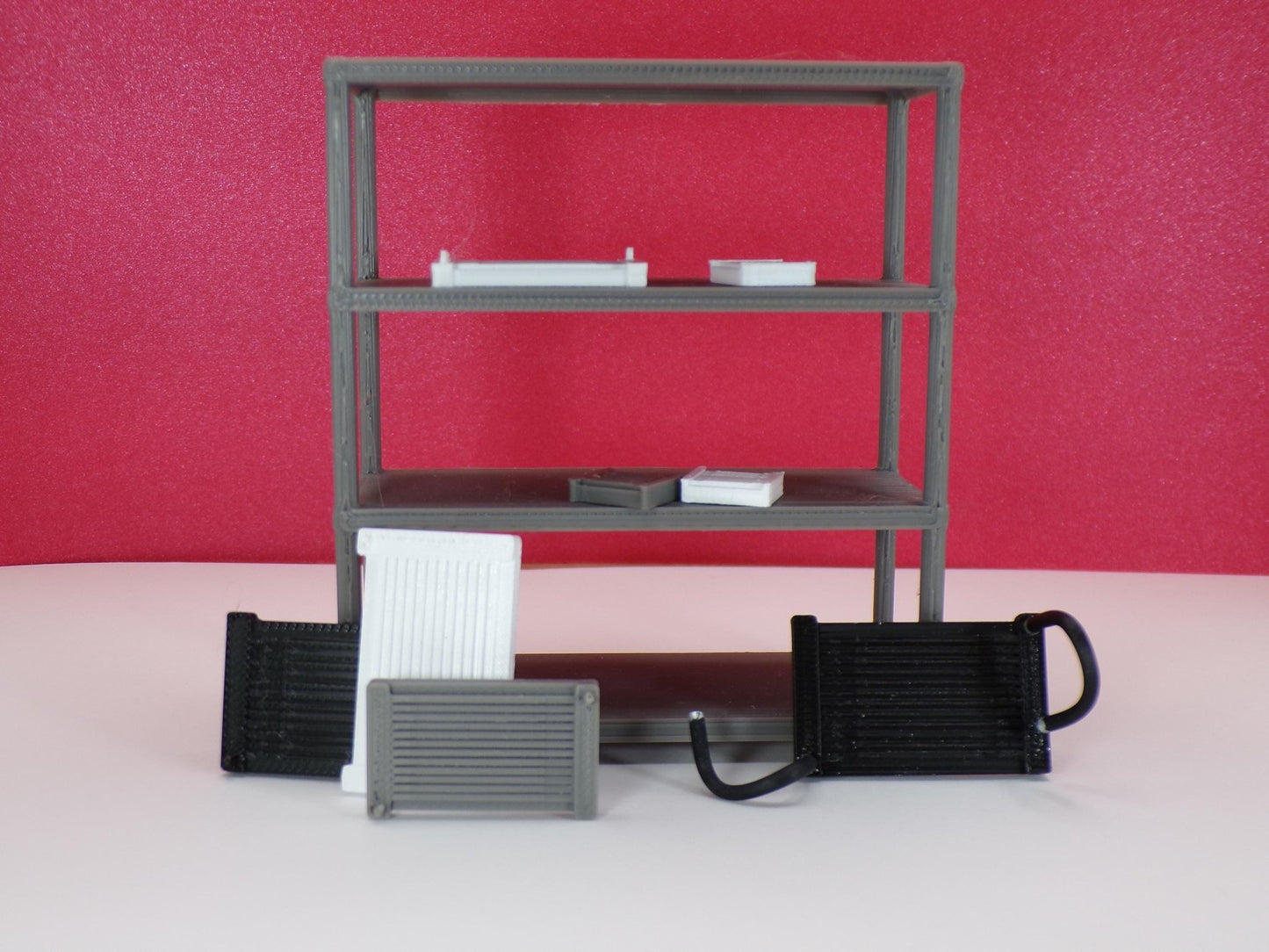 1:24 Scale Miniature Car Radiators | Dollhouse Garage Auto Parts | Tiny Engine Radiators for Model Car & Workshop Dioramas - MstrcrftMinis - 1238
