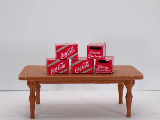 1:24 Scale Miniature Coca - Cola Cases in Festive Christmas Design | Dollhouse Holiday Beverage Crates | Tiny Soda Cases for Dioramas - MstrcrftMinis - 1234