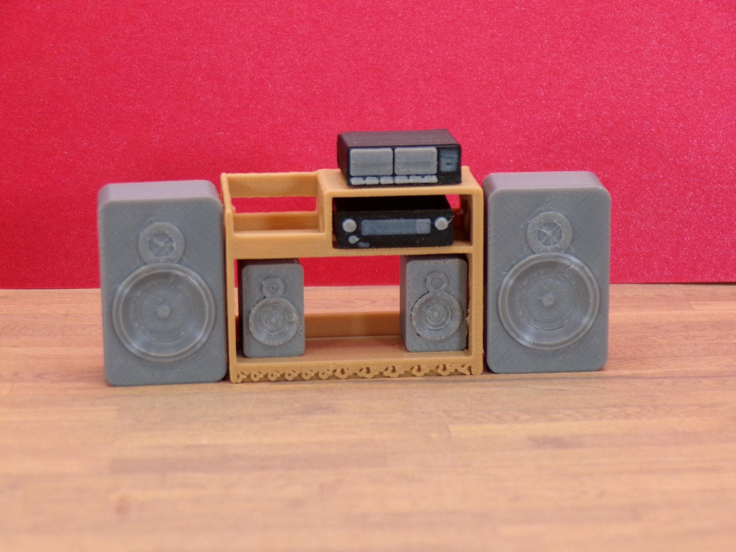 1:24 Scale Miniature Dual Cassette Tape Deck - 1/25 Scale and G Scale Compatible - MstrcrftMinis - 1279