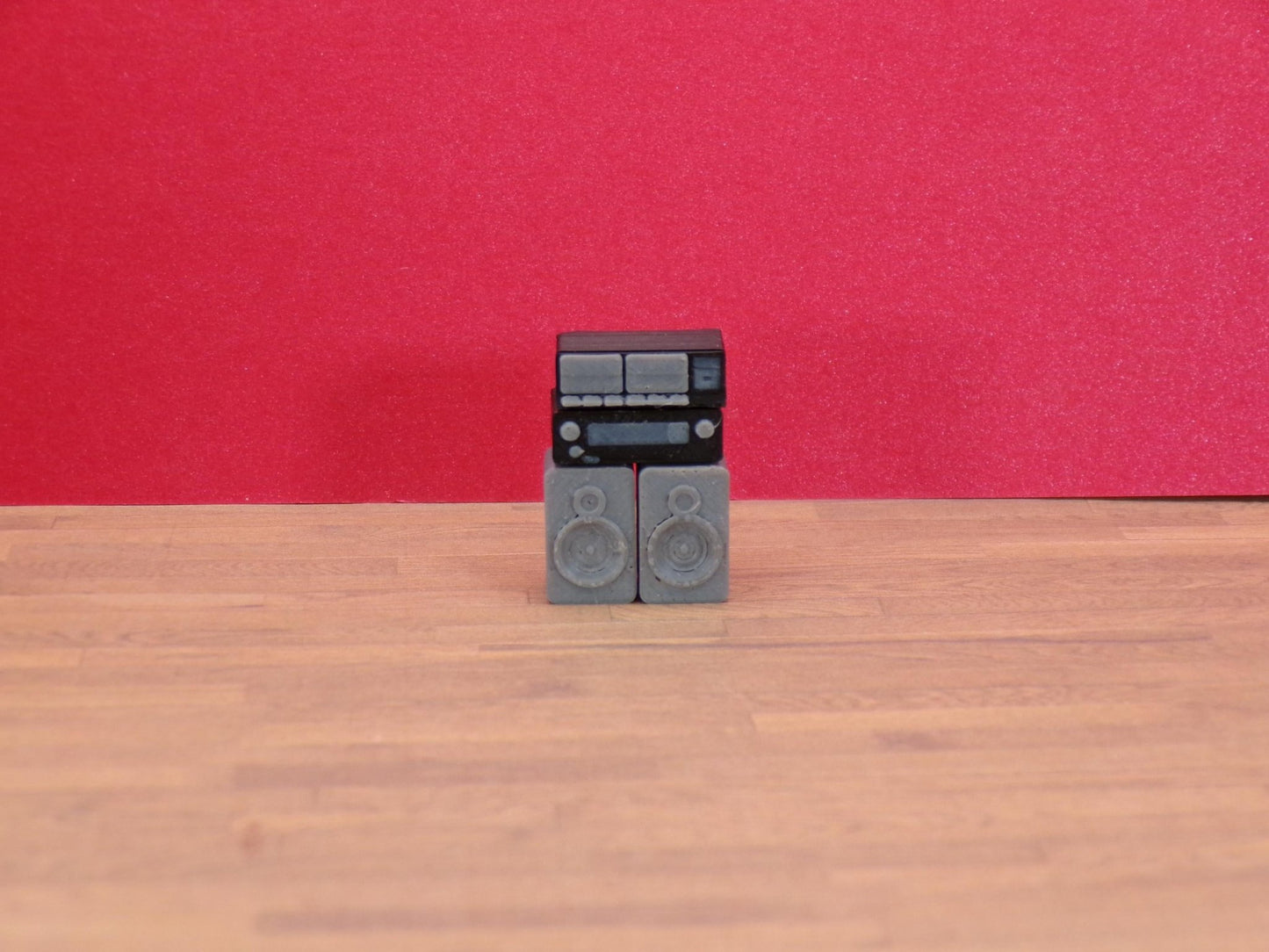 1:24 Scale Miniature Dual Cassette Tape Deck - 1/25 Scale and G Scale Compatible - MstrcrftMinis - 1279