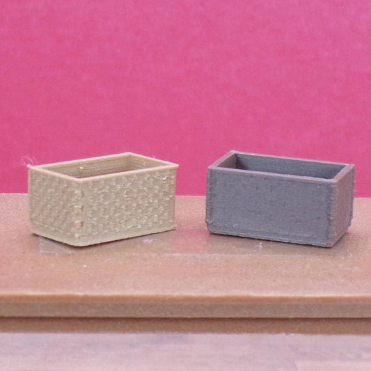 1:24 Scale Miniature Rectangular Storage Basket - Woven Wood Box - MstrcrftMinis - 1426