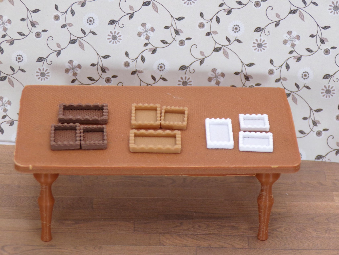 1:24 Scale Miniature Tray Set – Variety of 8 Serving Trays - MstrcrftMinis - 1345