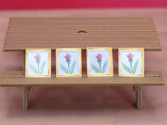 1:24 Scale Original Flower Artwork with Frames - MstrcrftMinis - 1183