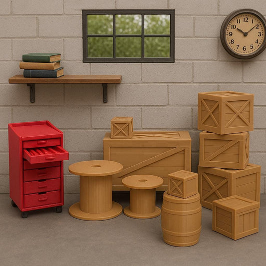 1:24 Scale Rolling Tool Drawers w/ Mechanic’s Tools - 1/25, G Scale - MstrcrftMinis - 1266