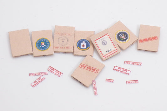 1:24 Scale Secret Agent Files and Paperwork - MstrcrftMinis - 1033