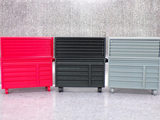 1:24 Scale Toolboxes - Rolling Tool Cabinet, Tool Chest, Small Toolbox – Dollhouse Garage Accessories, Miniature Workshop Decor - MstrcrftMinis - 1199