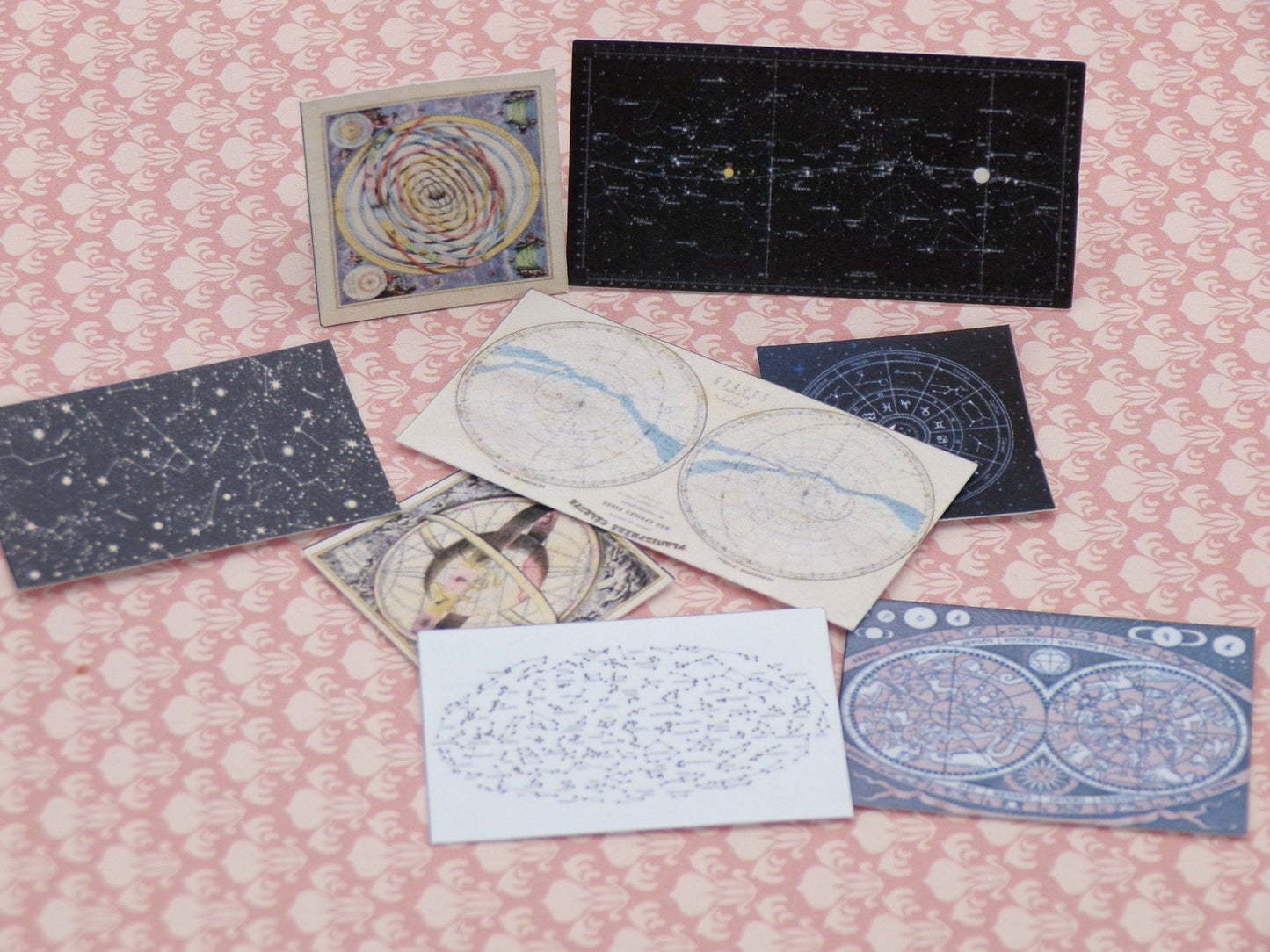 1:24 Scale Zodiac Package - Wall Posters - 2 sizes, Star Maps, Book of the Zodiac, Zodiac Power Colors, Deck of Tarot Cards - MstrcrftMinis - 1025