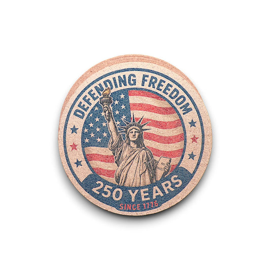 America @ 250 Drink Coasters - Celebrate America's 250th Anniversary - 3.75" Cork (4 - pack) - MstrcrftMinis - 1359