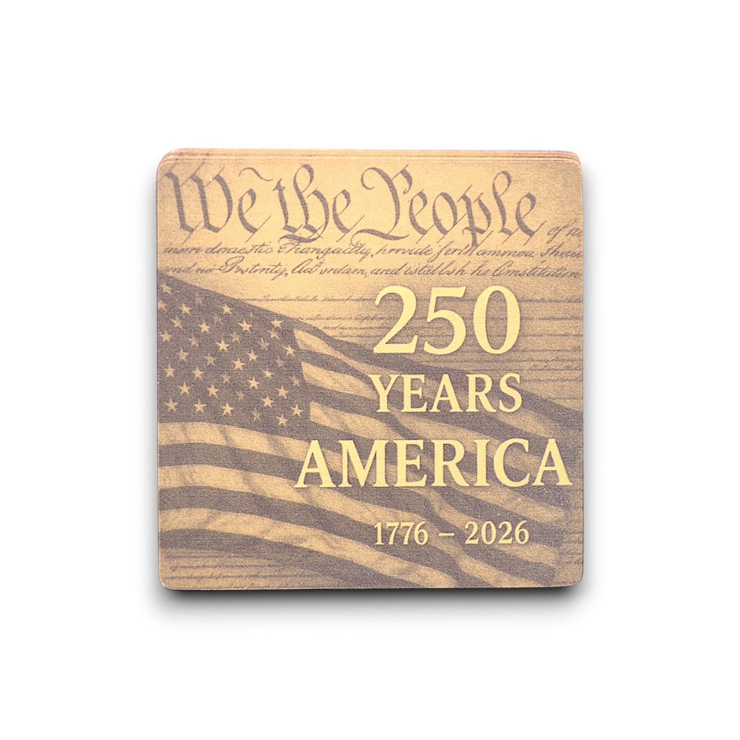 America @ 250 Drink Coasters - Celebrate America's 250th Anniversary - 4" Paperboard (10 - pack) - MstrcrftMinis - 1360