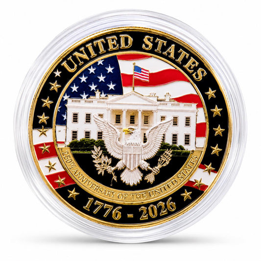 America's 250th Anniversary Collectible Coin – 44mm Commemorative Challenge Coin - MstrcrftMinis - 1376-B