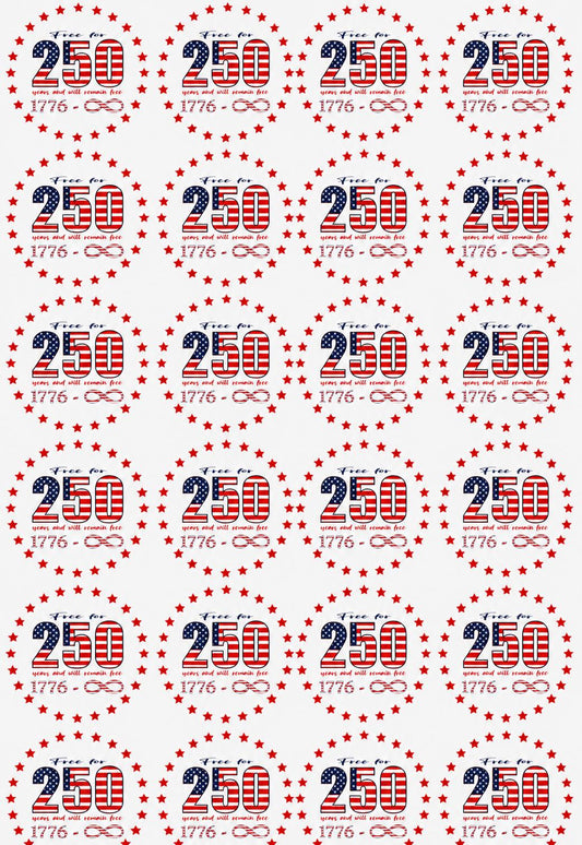 America's 250th Anniversary Wrapping Paper – 2 Premium Folded Sheets (20" x 29") | Semiquincentennial Gift Wrap - MstrcrftMinis - 1375-3