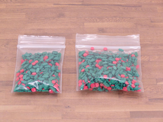 Christmas Holly Mix - Polymer Clay Confetti - Slime, Craft, Decoden, or Resin Supplies - MstrcrftMinis - 1134