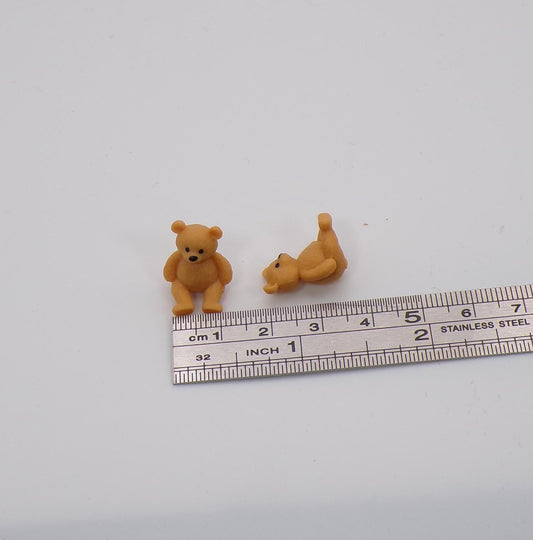 Cute Adorable Teddy Bear - Bulk Craft Supplies / Dollhouse / Christmas Scene - MstrcrftMinis - 1044 - 1