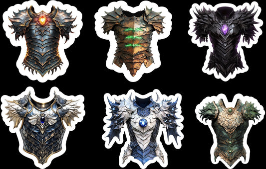 Dungeons & Dragons Dragon Armor Sticker Pack – 20 Vinyl Stickers - MstrcrftMinis - 1342