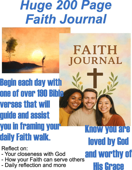 Faith Journal – 200 Pages, 190+ Bible Verses, Daily Reflection & Closeness with God - MstrcrftMinis -