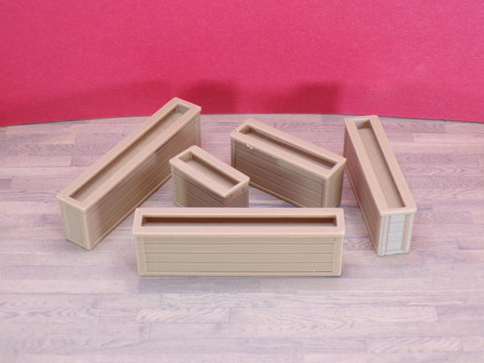 Flower Planter Set (5 Pieces) – 1:24 Scale Miniature - MstrcrftMinis - 1320