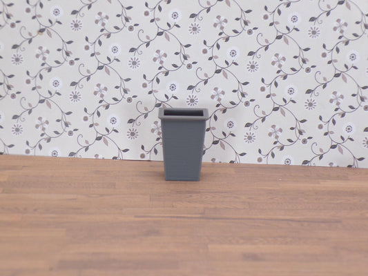 Grey Trash Can – 1:24 Scale Miniature | 2 Sizes Available - MstrcrftMinis - 1317-0014