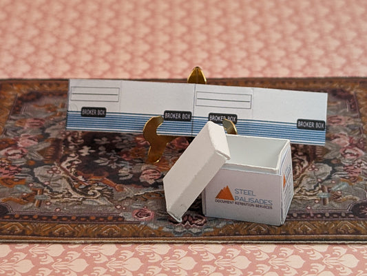 1:24 Scale Office File Boxes - Set of 3 Boxes, each with labels