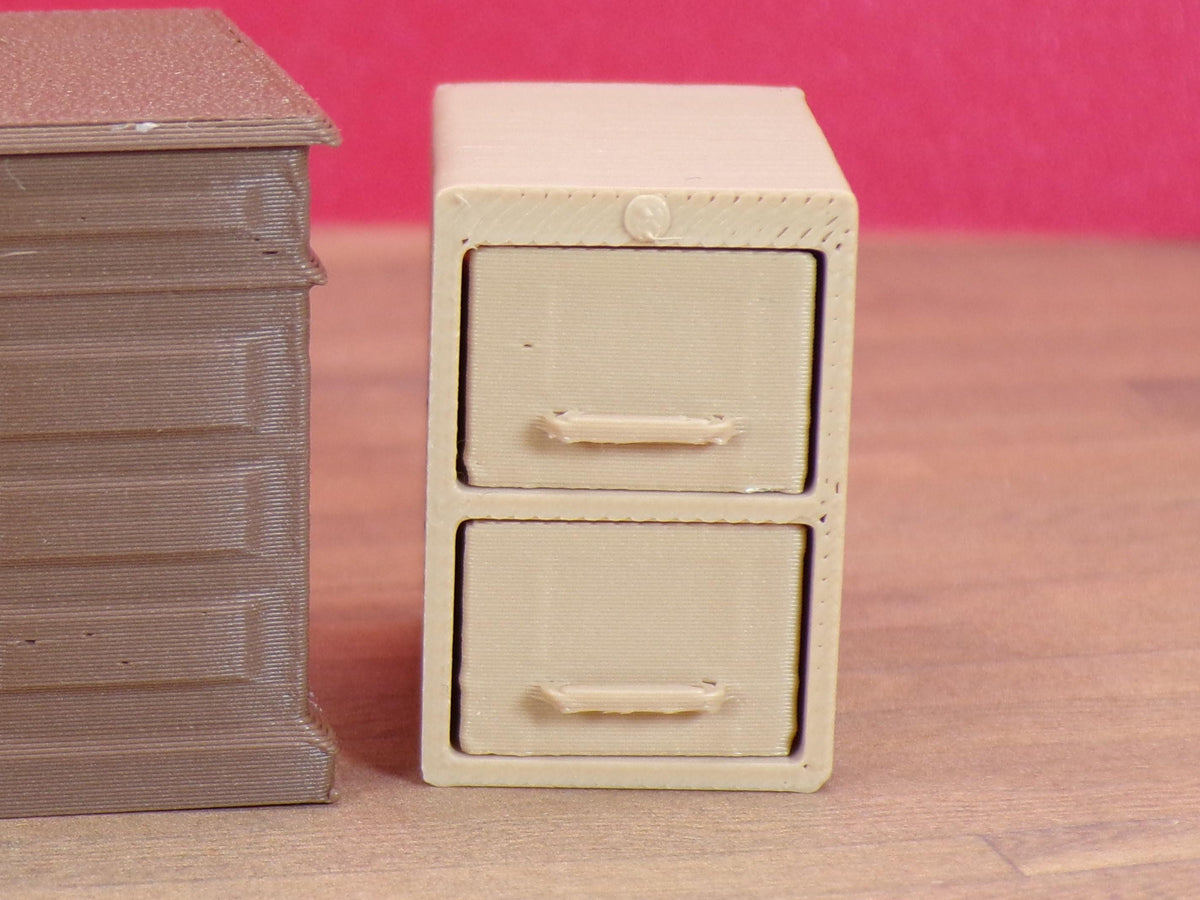 1:24 Scale Filing Cabinet - 2 Sizes to Choose From in 5 Colors; 2-Drawer and 4-Drawer with Working Drawers.