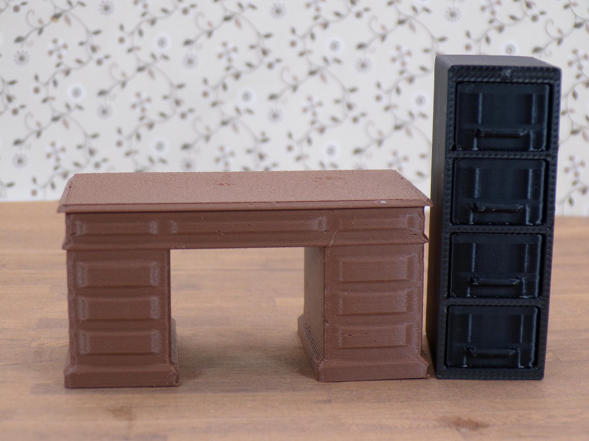 1:24 Scale Filing Cabinet - 2 Sizes to Choose From in 5 Colors; 2-Drawer and 4-Drawer with Working Drawers.