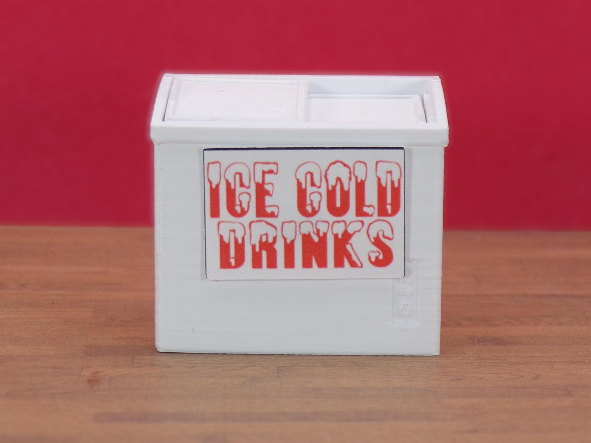 1:24 Scale Vintage Gas Station Cooler - Soda Pop, Ice Cream, Live Bait - Excellent Addition to Workshop, Garage, Industrial, or Gas Station