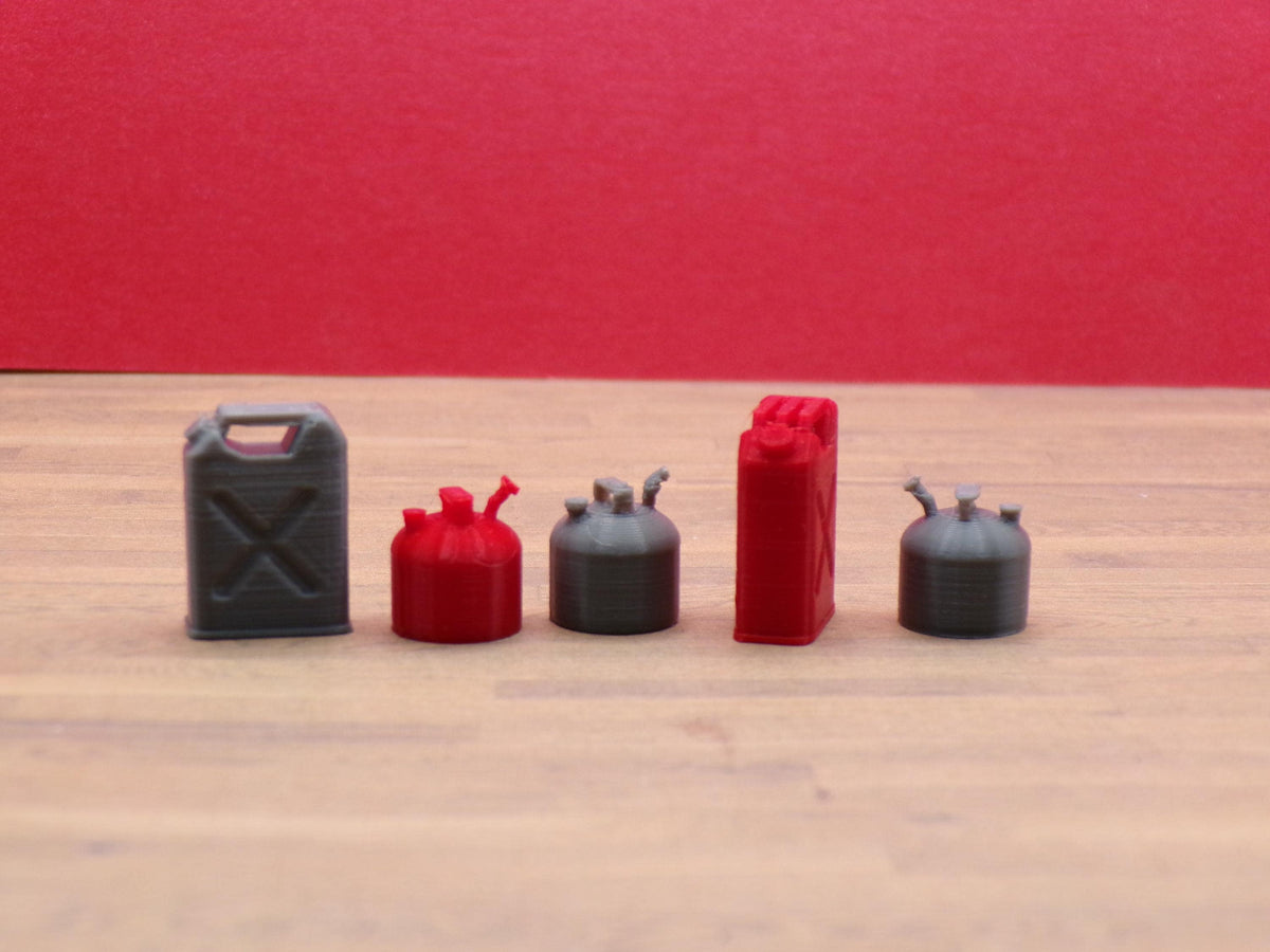 1:24 Scale Vintage-style Gas Cans-A Great Addition to a Repair Shop, Garage, or Service Station - 5-Gallon and 2.5-Gallon Versions Available
