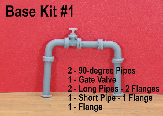Industrial Water Pipes – 1:24 Scale Miniature 4-inch Utility Piping - MstrcrftMinis - 1387