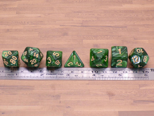 Polyhedral Dice - Great for D&D and TTRPG – Complete 7 - Piece Dice Collections | Fantasy - inspired Lore, Names, and Colors | Makes Great Gifts - MstrcrftMinis - 1260