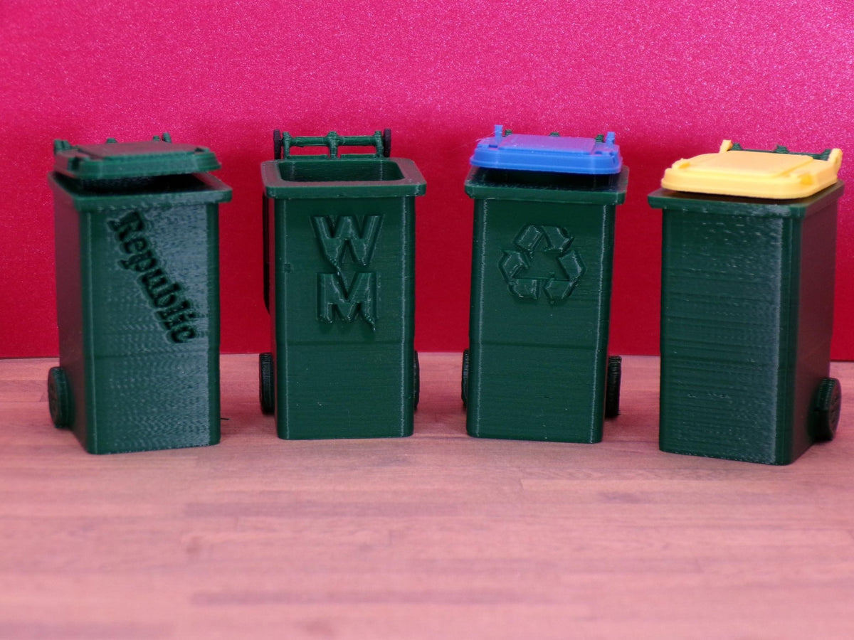 Residential Garbage Tote – 1:24 Scale Miniature - MstrcrftMinis - 1334