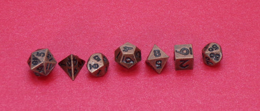 Set of 7 Micro - miniature Metal D&D Polyhedral Dice - Maybe the Smallest Dice Ever. Dungeons and Dragons / Role - Playing Game Dice - MstrcrftMinis - 1143