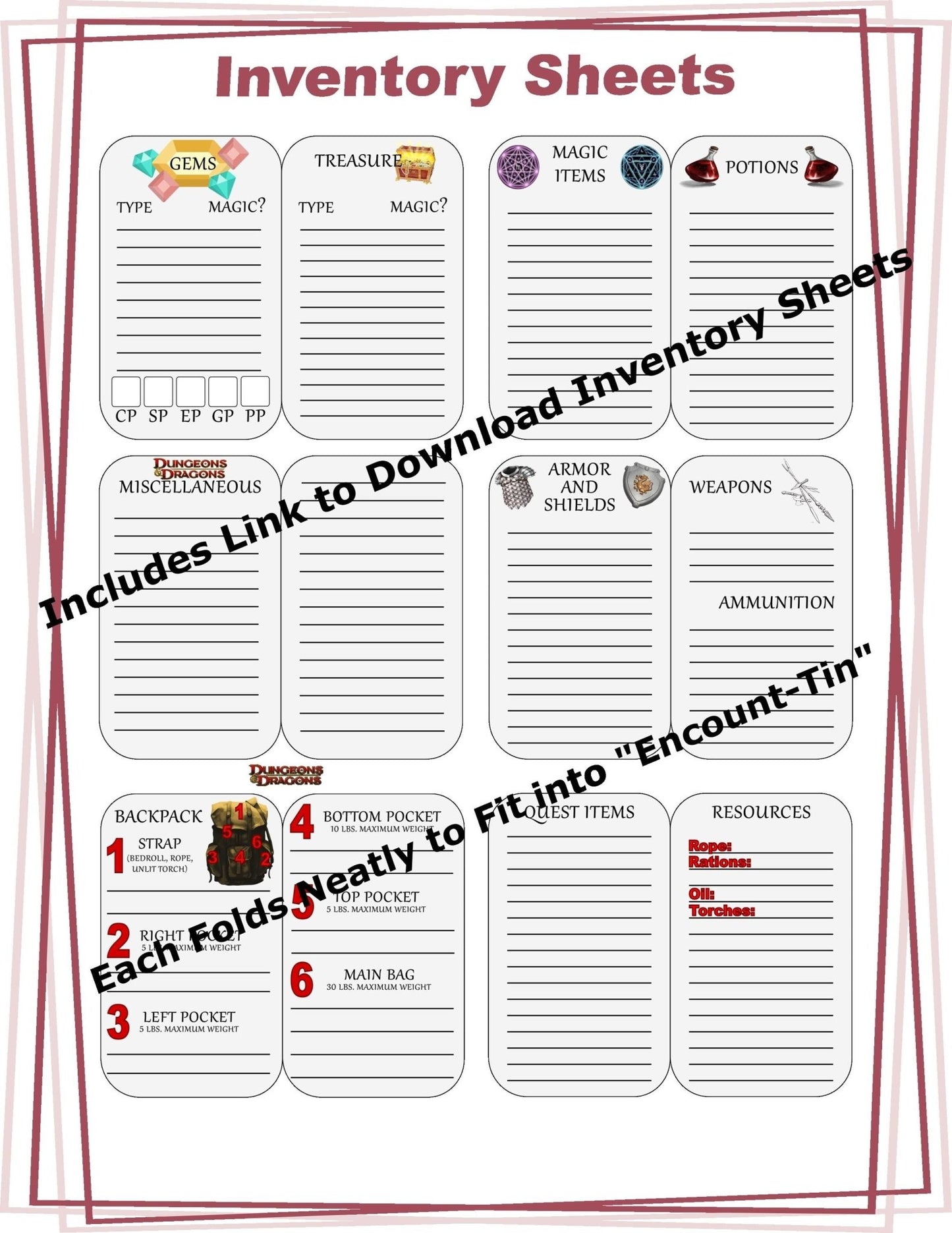 The "Encount - Tin" – Portable D&D Dice / Accessory Storage in an Altoids - Style Case - “Pack the adventure in your pocket.” - Now More Labels! - MstrcrftMinis - 1214